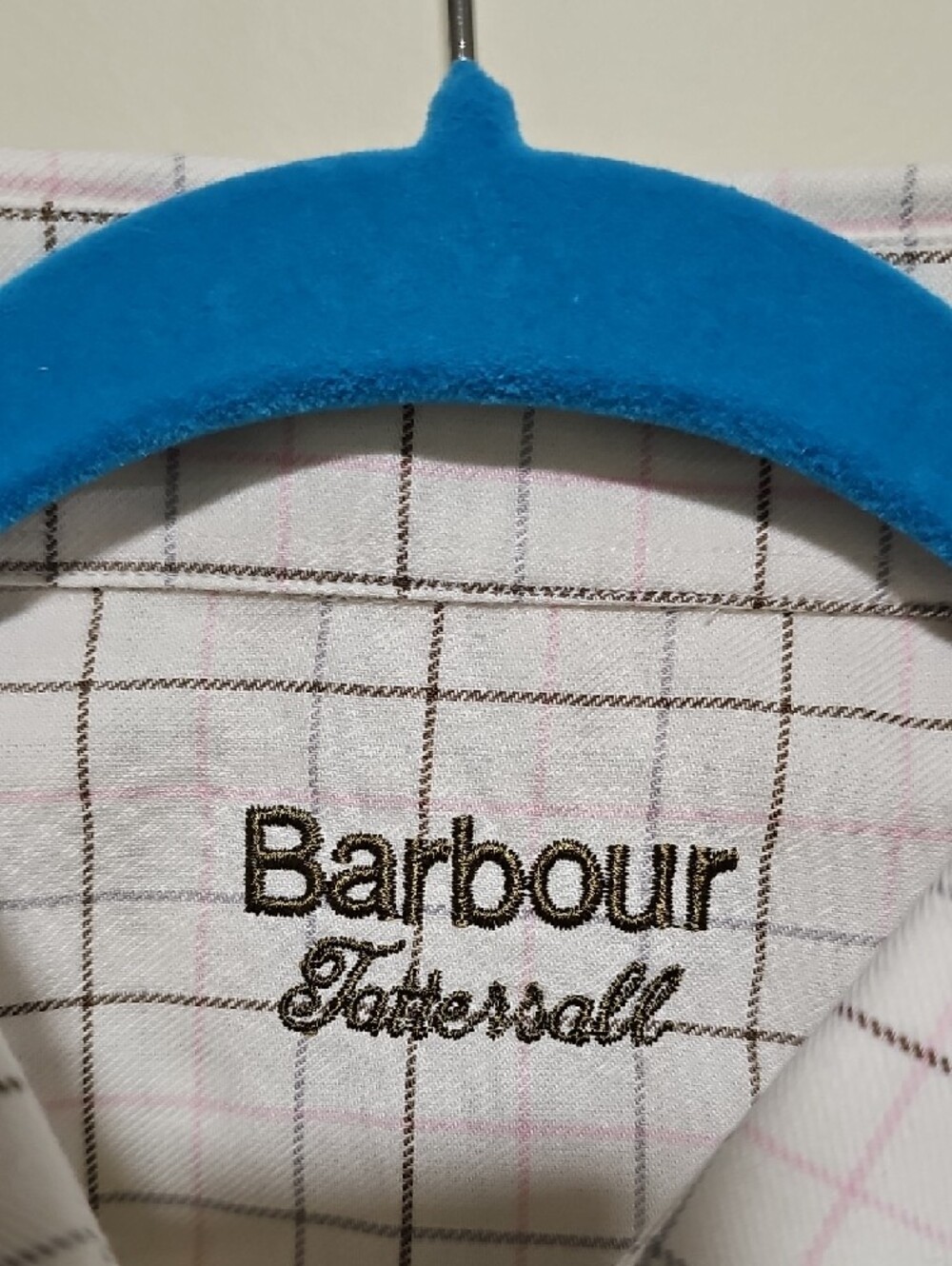 Barbour Tattersalk White and Brown Check Long-Sleeve Dress Shirt - Picture 3 of 5